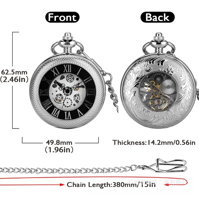 Creative Silver Glue Drop Manual Mechanical Pocket Watch for Men and Women To Give Gifts