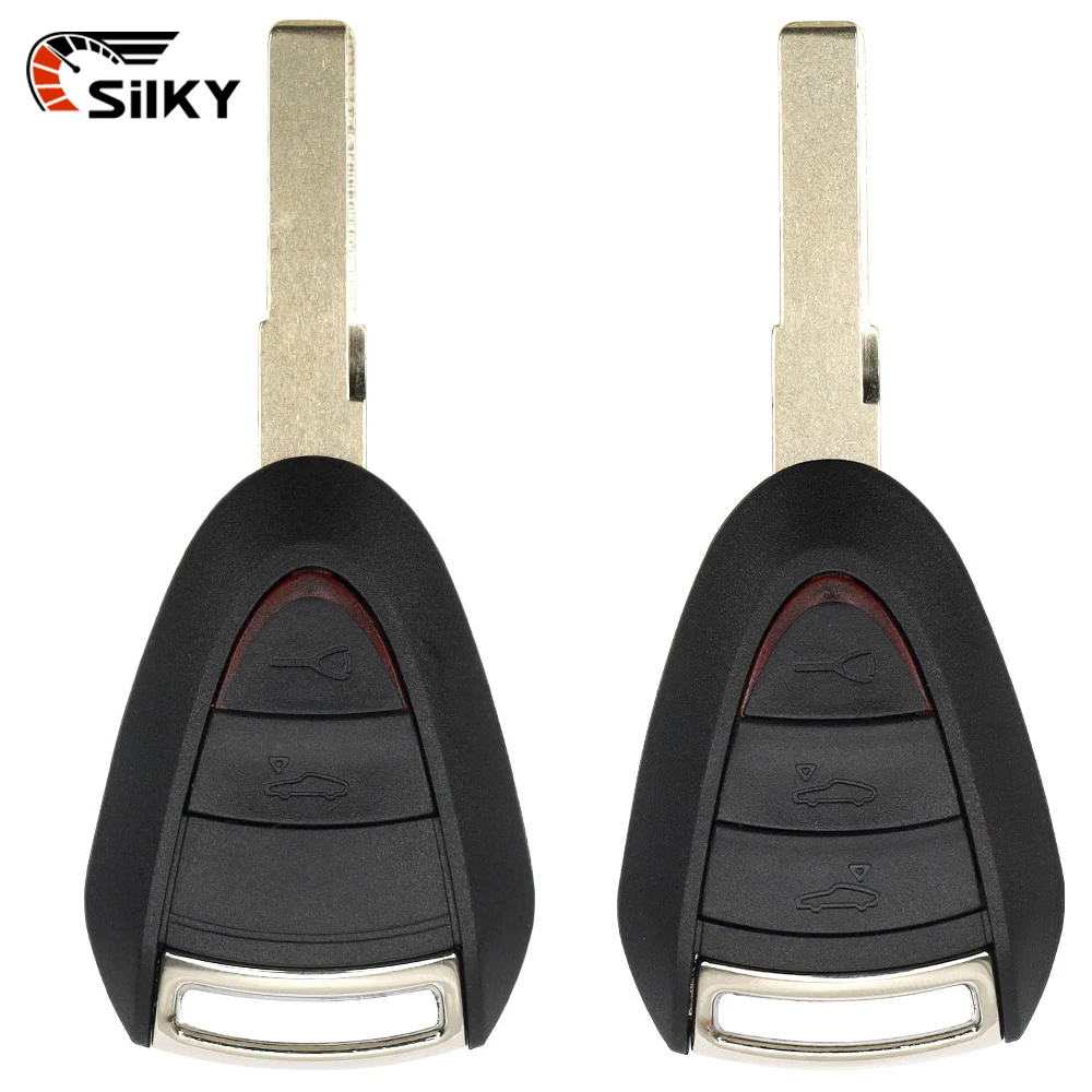 SilKY 2/3 Buttons Remote Key Shell For Porsche Cayman Boxster GT S 2S 4S Turbo 911 987 996 997 Carrera Targa 2005 - 2010