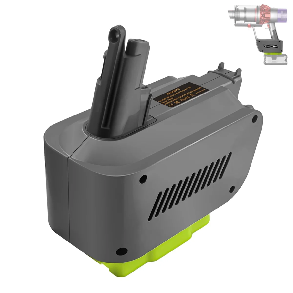 Imagem -02 - Adaptador sem Fio Aspirador Vara Ryobi 18v One Plus Bateria Converter para Dyson V10 Ciclone Absoluto Ryo18v10