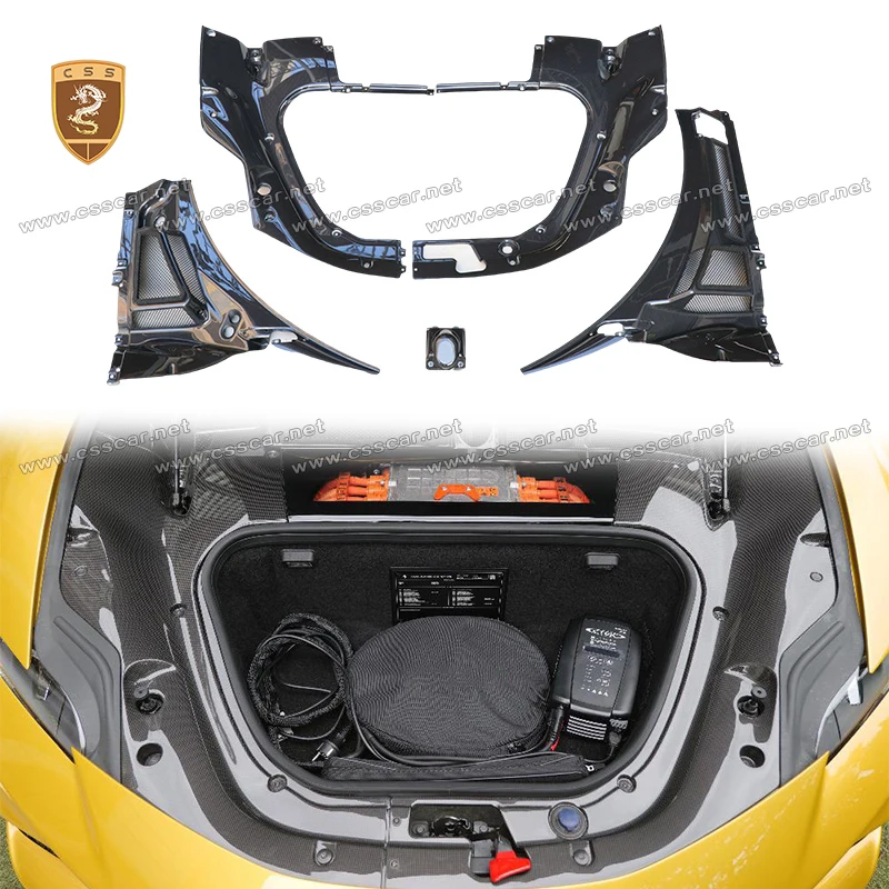 Painel de Cobertura do Compartimento de Armazenamento de Bagagem do Carro, Acessório de Substituição Interior em Fibra de Carbono Seca para Ferrari SF
