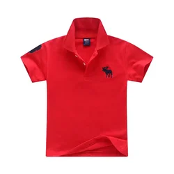 2024 New Boys Polo Shirts Kids 100% Cotton Short Sleeved T-shirt Cartoon Printed Blouses Summer 2 To 8 Yrs Children's Clothing