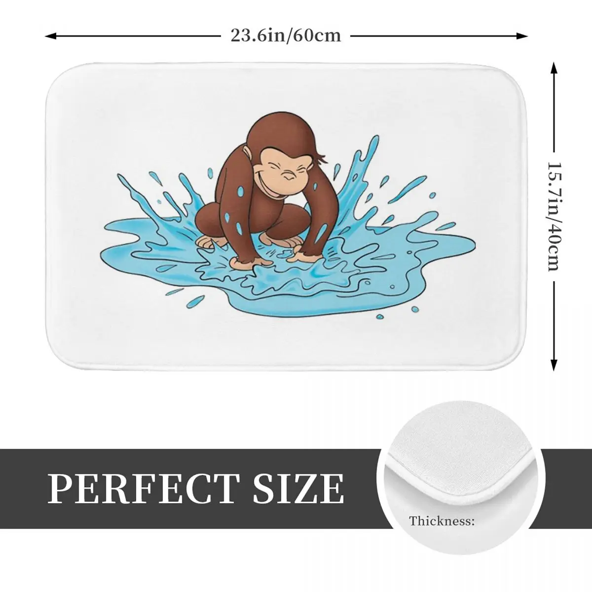 Curious George Doormat Kitchen Entrance Home Floor Mat Anti-slip Carpet Rug for Bedroom Footpad Mats