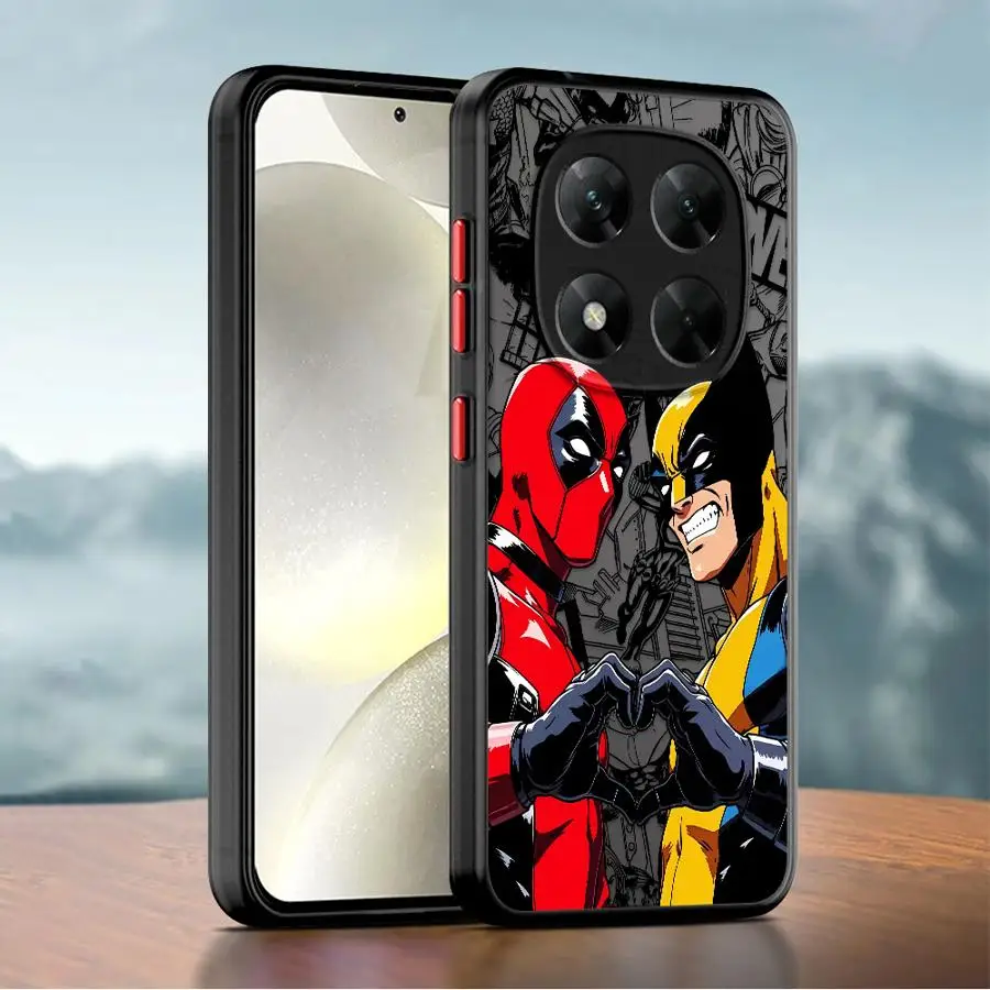 Чехол WolveriNe и Дэдпул для Xiaomi Redmi Note 13 10 14 Pro Plus 12 10S 11 11S, матовый чехол для телефона