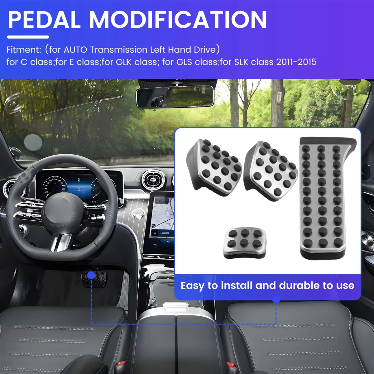 

Car Accessories 4Pcs Stainless Steel Pedal for Mercedes-Benz W202 W203 W204 W124