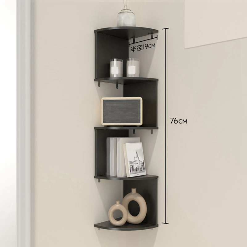 5-Tier Corner Shelf, Wall-Mounted, Set of 1, Floating Corner Bookshelf for Living Room, Bedroom, Bathroom, Home Office Retail