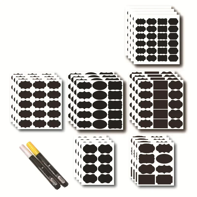 Erasable Chalkboard Labels Spice Sticker Craft Household Kitchen Organizer Labels Black Board Sticker with Pen