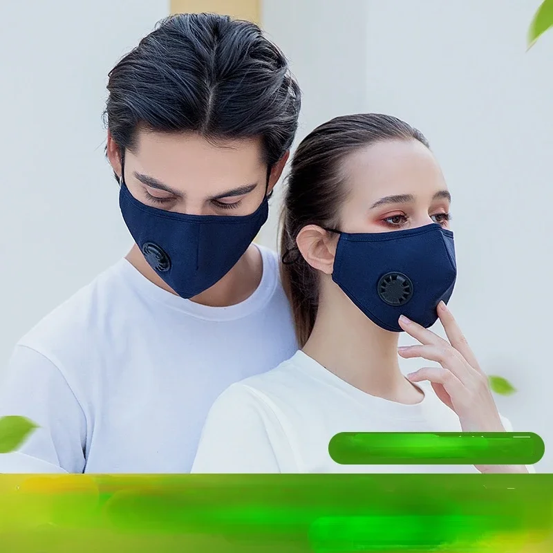 Cotton Face Mask with Breathing Valve Filter Reusable Washable Masks Fashion Mouth Face Mask Anti Dust Activated Carbon PM2.5
