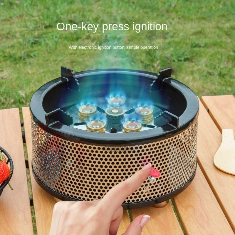 Energy saving high flame furnace，Portable Outdoor Stove, Outdoor Camping Card Stove Windproof Gas Stove Gas Stove Energy-saving