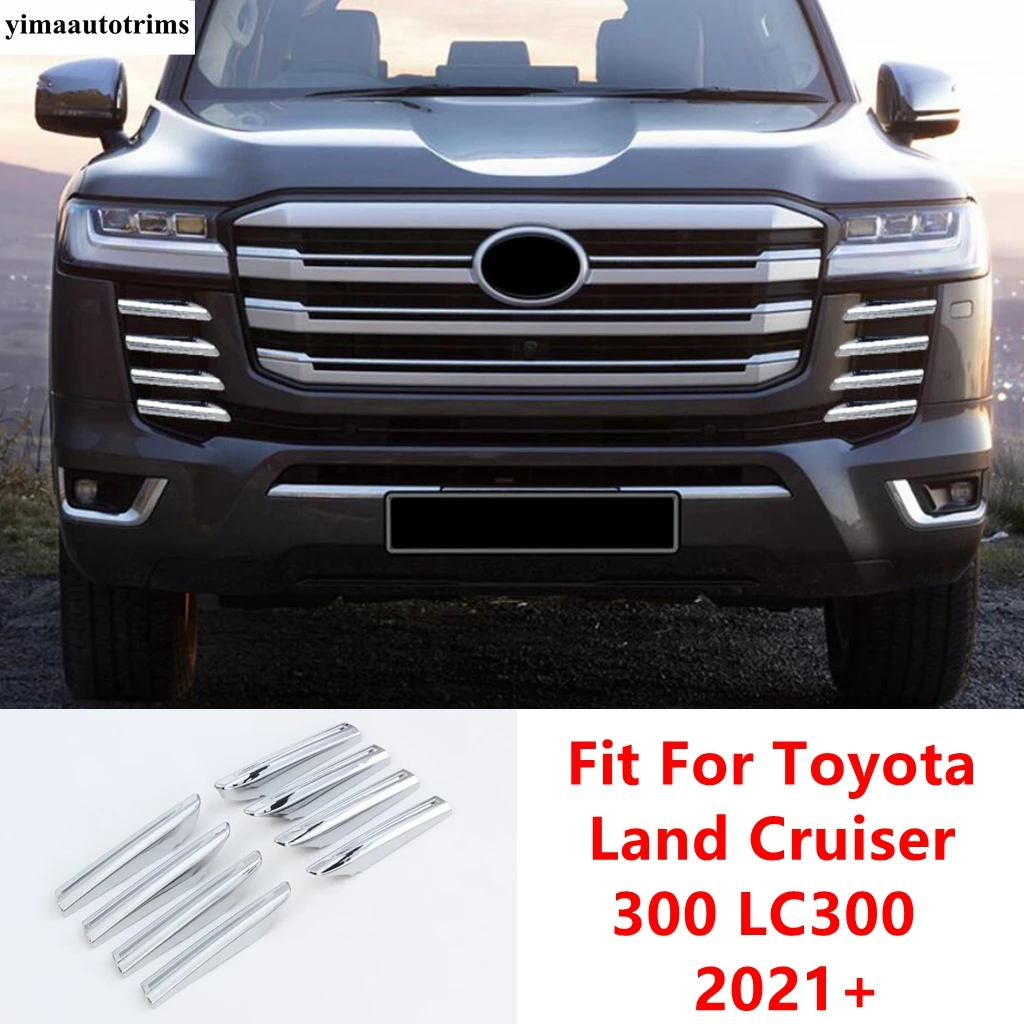 

Car Front Bumper Middle Net Grille Strip Decoration Sequins Cover Trim Accessories For Toyota Land Cruiser 300 LC300 2021 - 2024