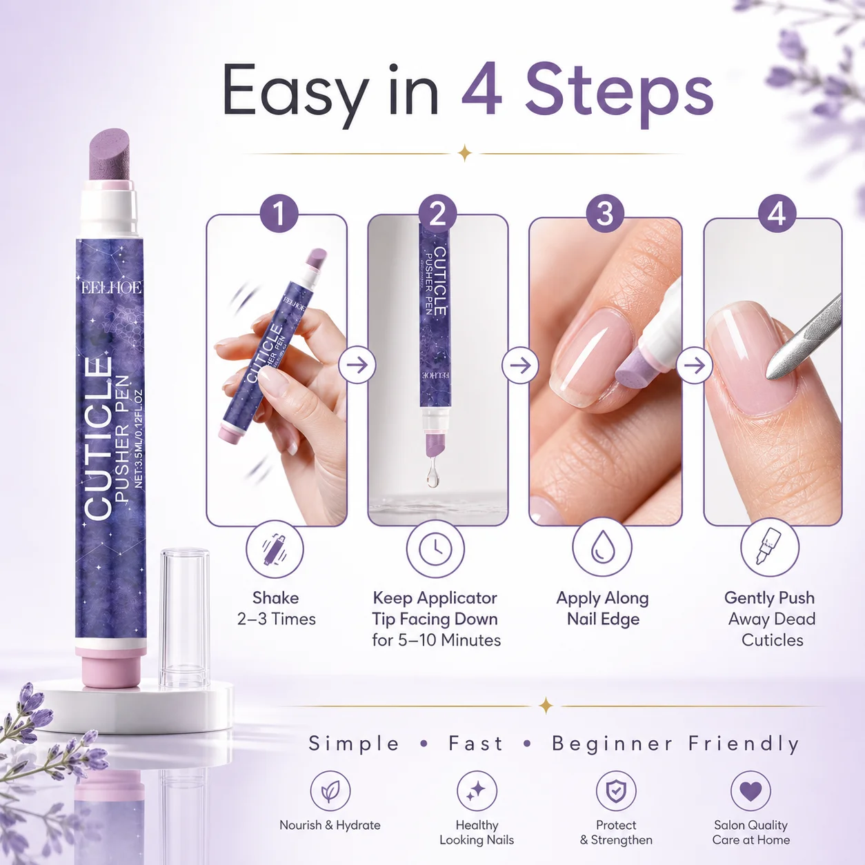 Multi-Effect Nail Edge Pen - Gentle Daily Cleaning Nail Surface Care for Nail Art view 5