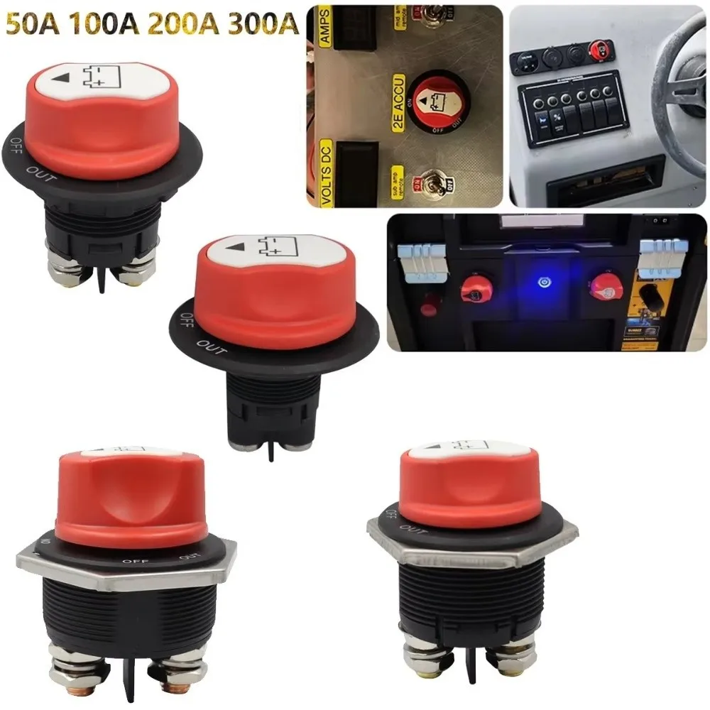 DC 12V Battery Kill Switch Power Cut-off Function High Current Capacity Power Isolator Switch 50A 100A 200A 300A Cut Off Switch
