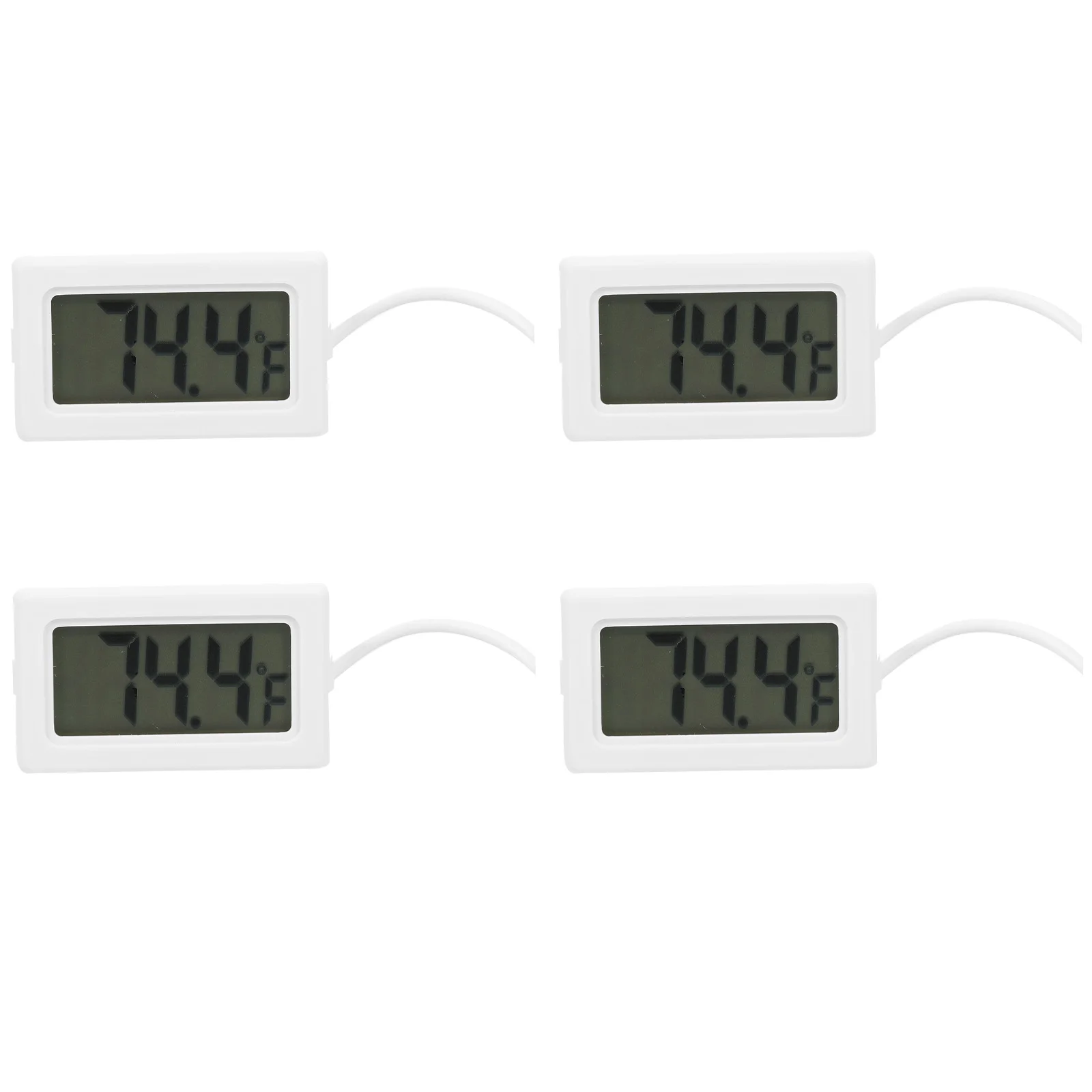 

4pcs Digital Thermometer Large Screen Fish Tank Aquarium Temperature Gauge White Color Indoor Pet Supply Measuring Tool