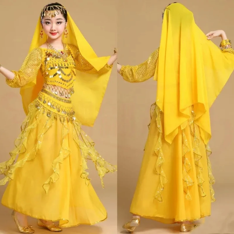 Girl Professional Indian Dance Children's Belly Dance Costume Egyptian Girl Belly Dance Performance Costume Set