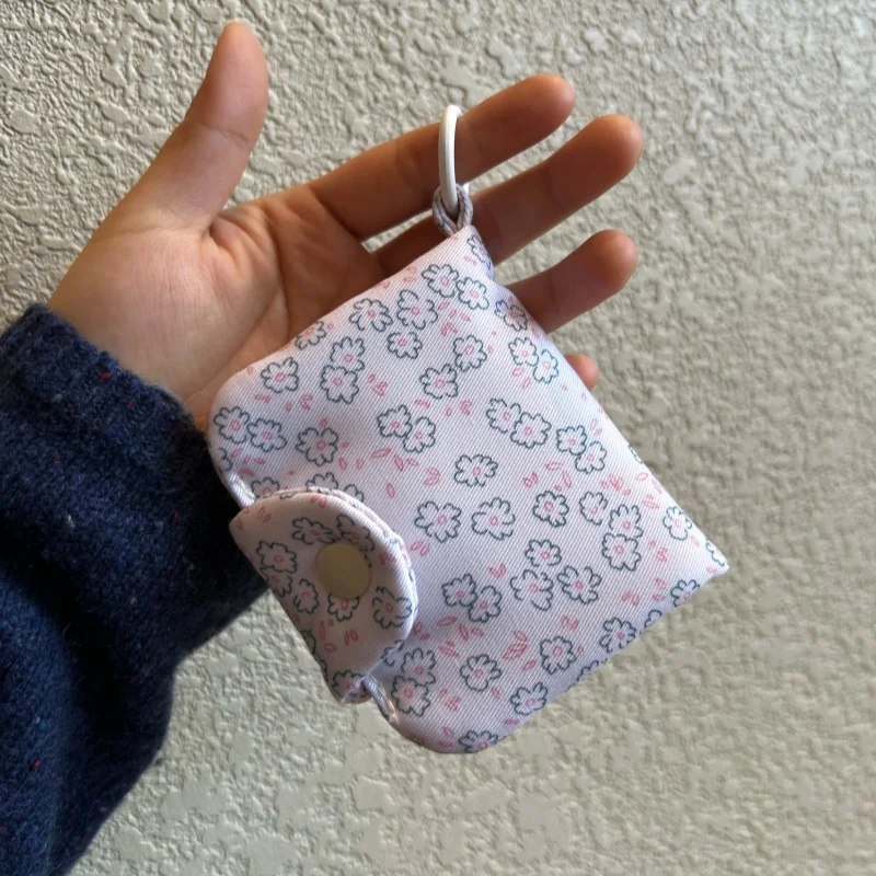 Tarjetero con estampado de flores de algodón de gran capacidad para mujer, bolsa multifunción, mini monedero portátil compacto