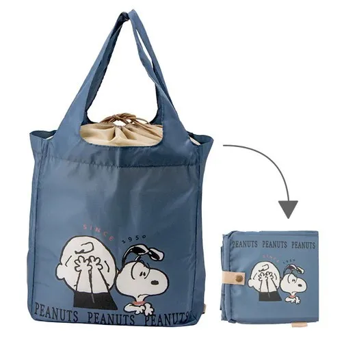 30L Large Capacity Foldable Drawstring Eco‑Bag Cute Snoopy Cartoon Portable Shopping Storage Bag Daily Grocery Tote Holiday Gift view 2