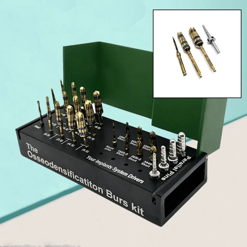 

24Pcs Dental Implant Burs Kit Surgical Bone Condensing Expander Drill Tools Osseodensification System for Ridge Expansion