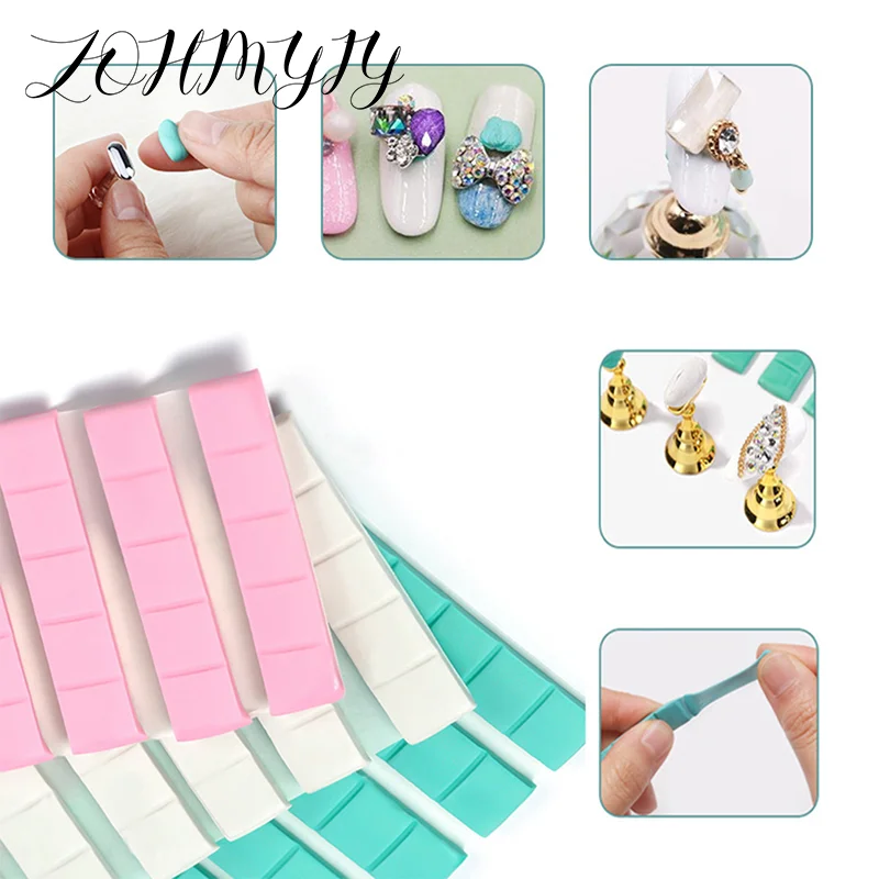 30/42/84/96PCS Nail Adhesive Glue Clay Reusable Tacky Gel for Nail Art Practice Stand Display Holder False Tips Manicure Tools