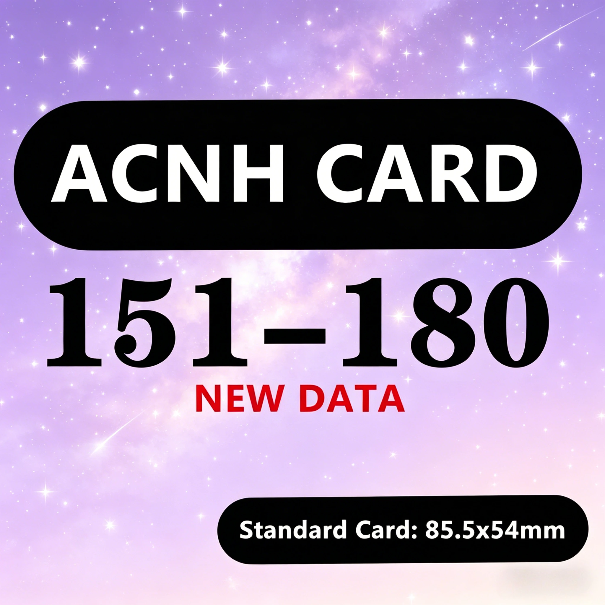 ACNH Card NFC Reaction Game Cards 151-180 Bold Graphic Print Compact Outdoor Companion Cards 85.5x54mm
