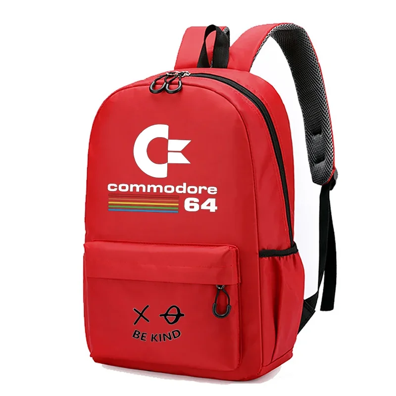 Commodore 64 프린트 배낭 여아 및 남아 학교 가방, 대용량 방수 노트북 학교 가방, 여행 가방