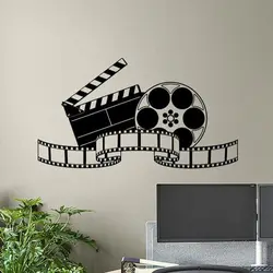 Cinema Wall Decal Movie Film Tape Poster Home Theater Action Sign Vinyl Sticker Strip Removable Mural Interior Studio Decor 3R26