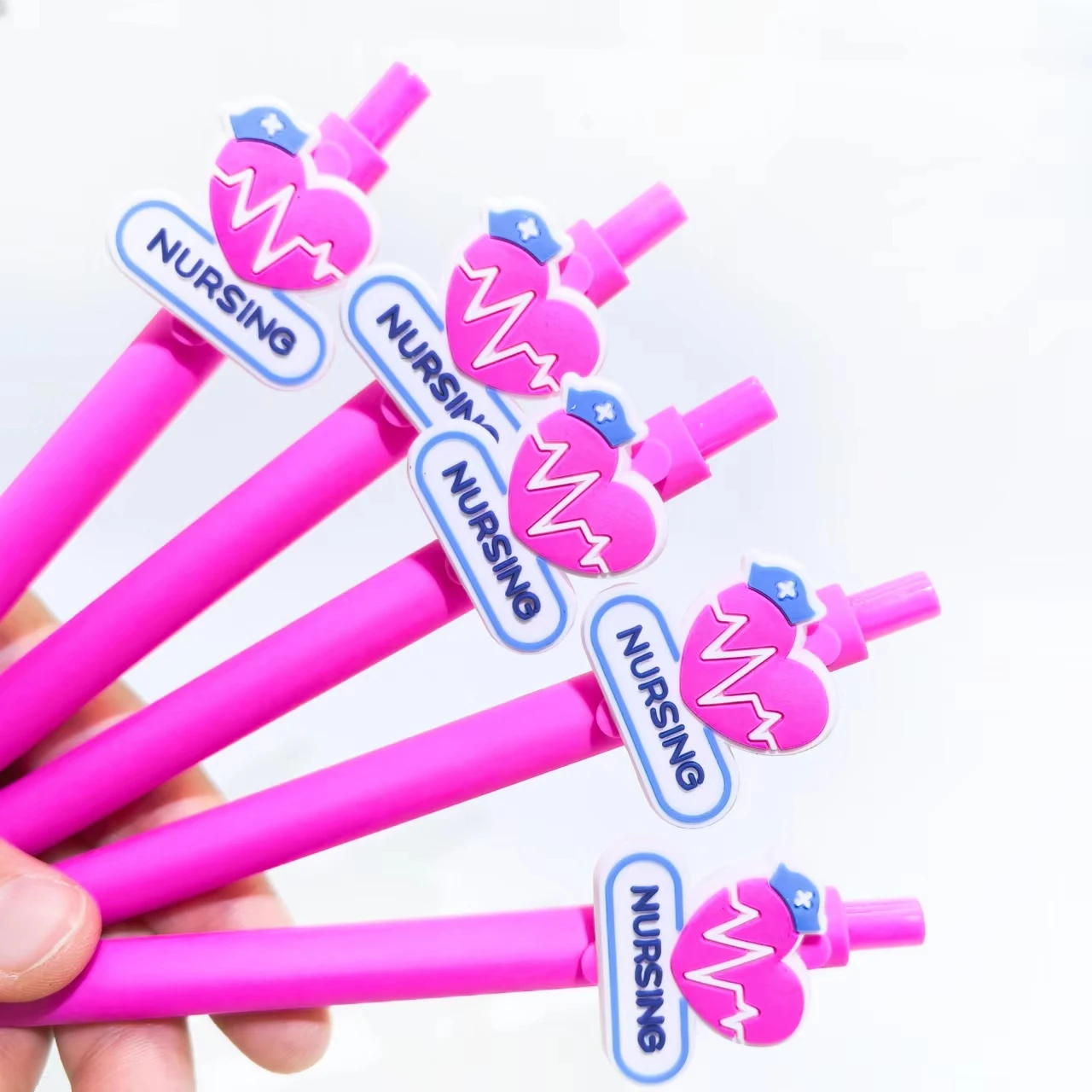 10PCS Doctor's Pens in Pink Series, Medical Neutral Pens, Solid Color Medical Nursing Day Series, Random Style Ballpoint Pens.