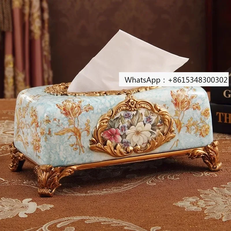 

European style multifunctional tissue box, luxurious living room coffee table, suction paper box, remote control storage box