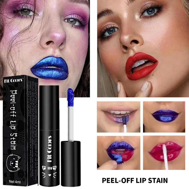 5 Colors Tear-Off Liquid Lipstick Matte Lip Tinting Peel-Off Lip Glaze Waterproof Lasting Makeup Tattoo Mask Lip Gloss Cosmetic