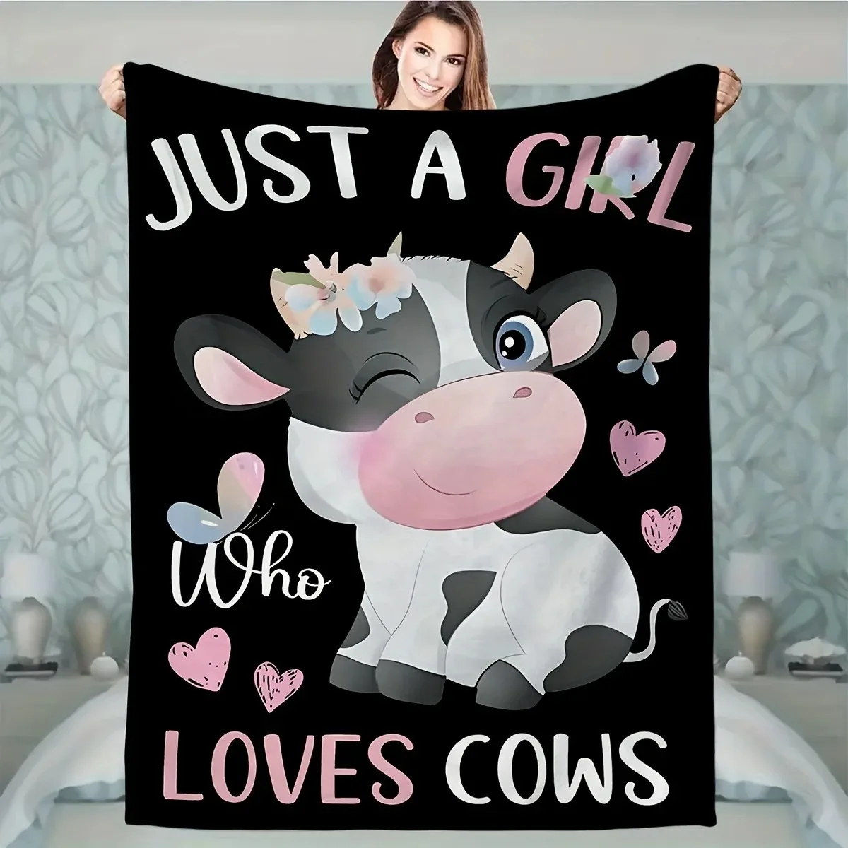 

1 шт. фланелевое одеяло с принтом бабочки, конвертное одеяло для моей жены на все сезоны, теплое уютное мягкое одеяло, одеяло для сна