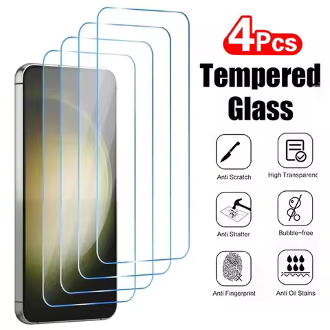 4PCS Tempered Glass For Samsung S24 S25 Ultra S23 S22 S21 Plus Screen Protector For Samsung Note 20 Ultra 10 9 8 S10 S9 S8 Plus