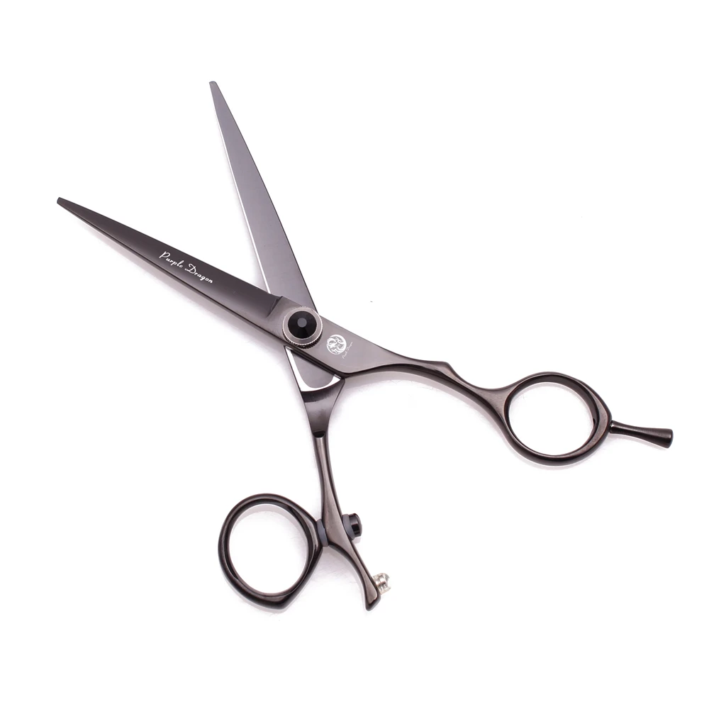 Professionelle Friseurschere 5,5" 6" Purple Dragon JP 440C Drehbare Daumenhaarschneideschere Friseur Effilierschere Z9019 – Detail 19