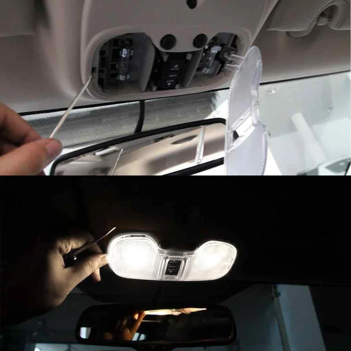 4 Pcs Universal Fitment Atmosphere Lamp Double Ended in White Color, COB Ceramic Lamp for Dome Reading Map Light of Car Interior