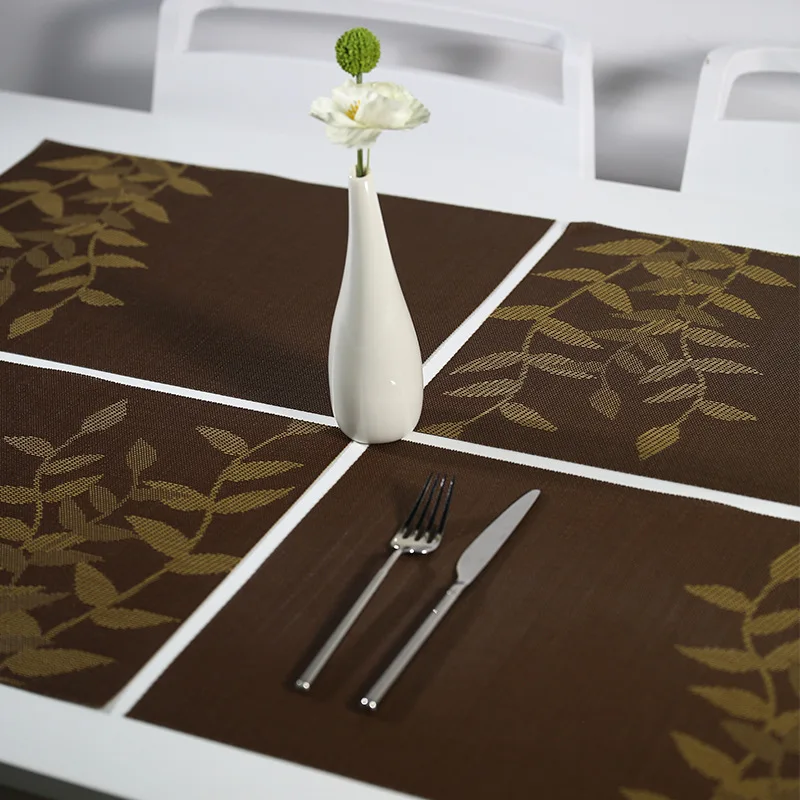 Weave PVC Placemats Teslin Table Mats Crossweave Woven Vinyl Non-Slip Washable for Table Dining Kitchen Restaurant