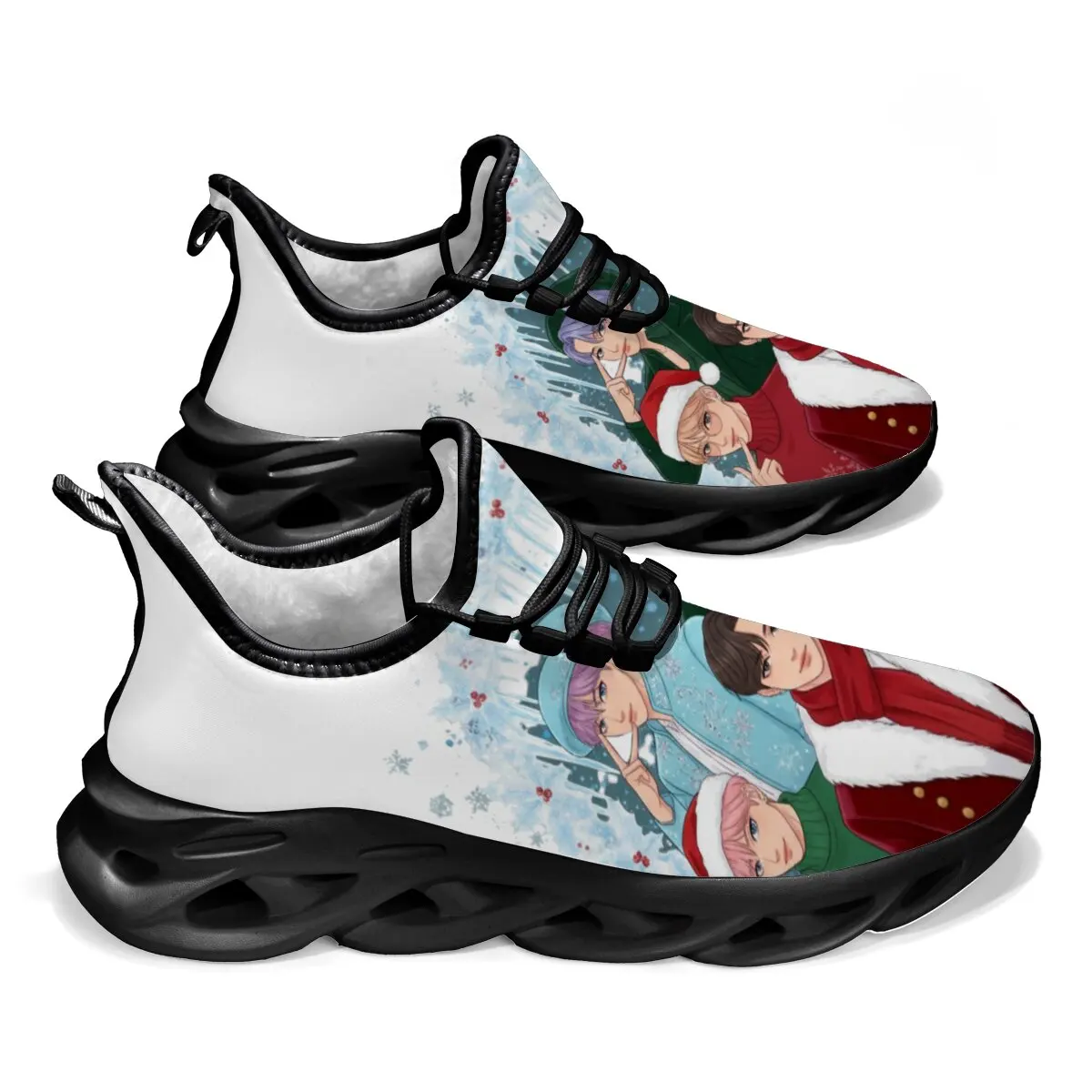 가족 친화적인 사계절용 평평한 바닥의 '마녀 사냥꾼 팀' 애니메이션 가상 캐릭터 레이스업 부드러운 밑창 캐주얼 스포츠 신발