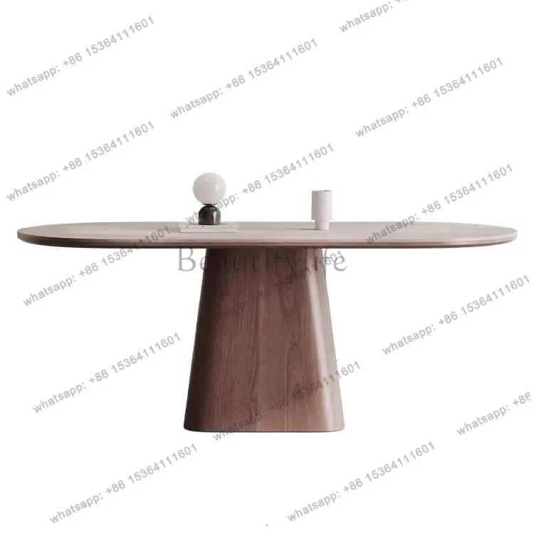 

56Retro travertine rock slab dining table Household rectangular dining table