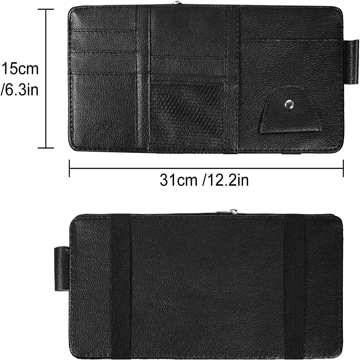 2023 Car Styling Visor Organizer Auto Sun Visor Storage Pouch Car Sun Visor Organizer Zipper Type Card Holder Storage