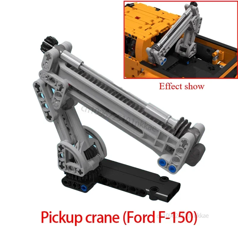 F-150 Raptor Auto Trailer Technische Trekhaak Kraan Platform Hardtop Bumper Imperiaal Bouwstenen 42126 MOD Bricks Montageset - afbeelding 1