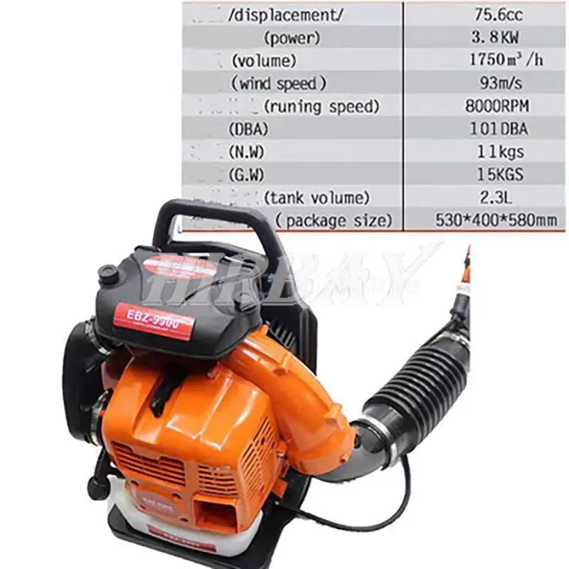 Leaf Blower EBZ9900  China Air-Cooled Two-Stroke Backpack Gasoline Blower 75.6cc Snow Blower Powerful Garden Tools