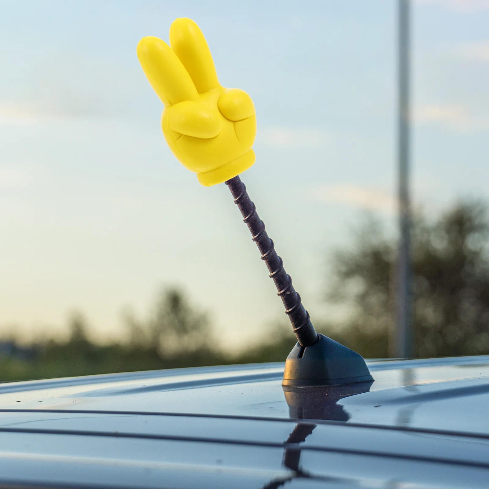 Antenna Ball Topper Yellow Car Exterior Decoration Universal Fit Easy Installation Polyurethane Material Victory