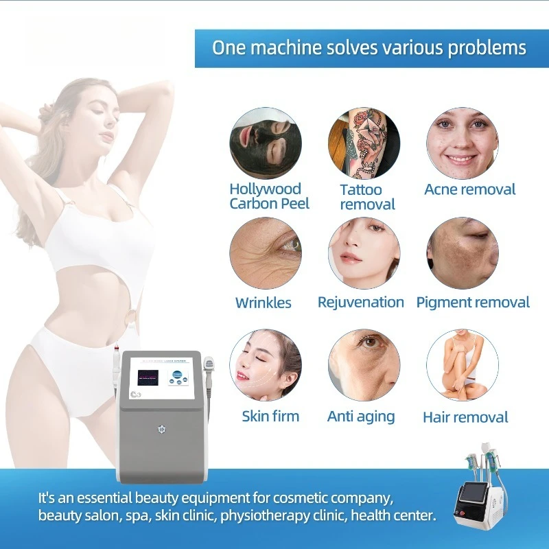 2 in 1 808nm Diode Laser Hair Removal Machine with Pico Laser Skin Rejuvenation Beauty Equipment