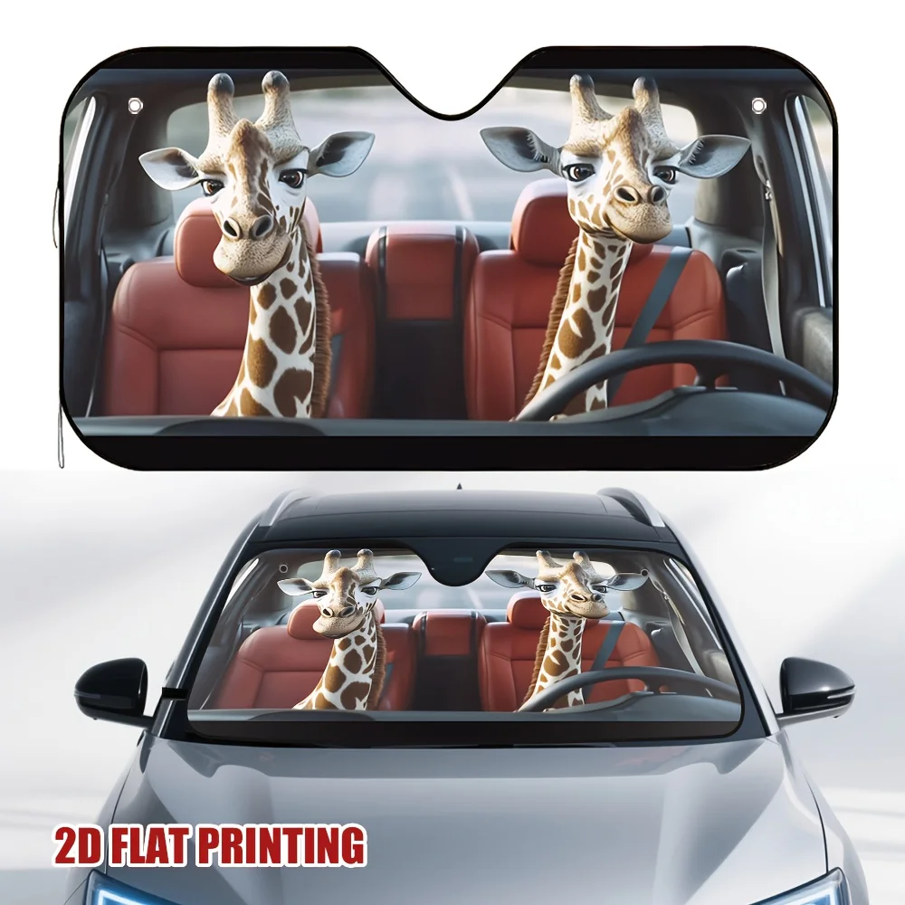 1pc A Giraffe-Themed Car Sun Visor, Compatible With Any Vehicle Model, Designed To Minimize Direct Sunlight And Improve Driving