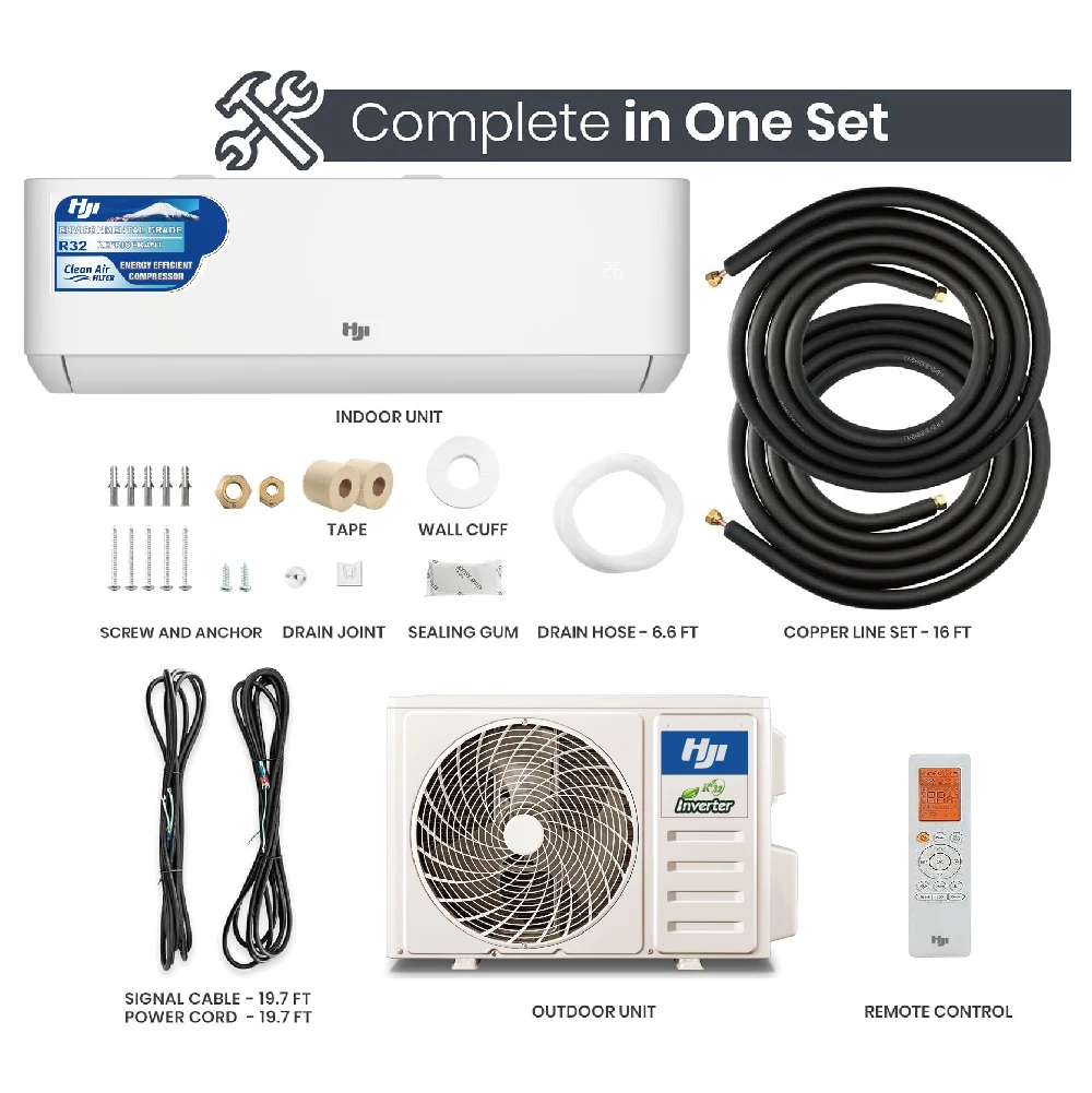 Split Air Conditioner 1.5HP / 9000 BTU Inverter R32 Eco-friendly Cooling System