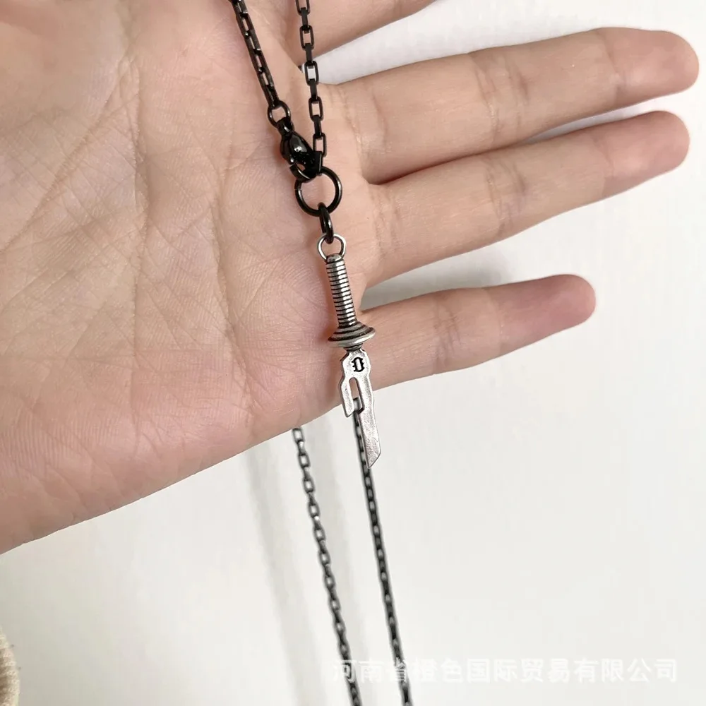 Anime Satoru Gojo Silver Color Stainless Steel Chains Necklace for Men Boy Charm Choker Vintage Jewelry Pendant Necklaces Gifts