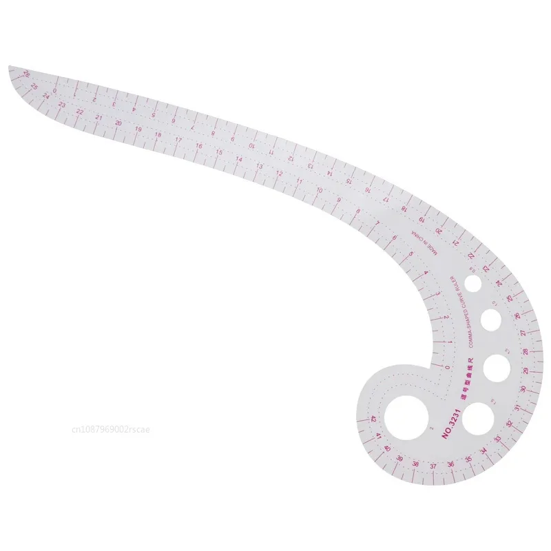 Multifunctional Sewing Tool Soft Plastic Comma Shaped Curve Ruler Styling Design Ruler French Curve 30 X 11cm Measuring Supplies