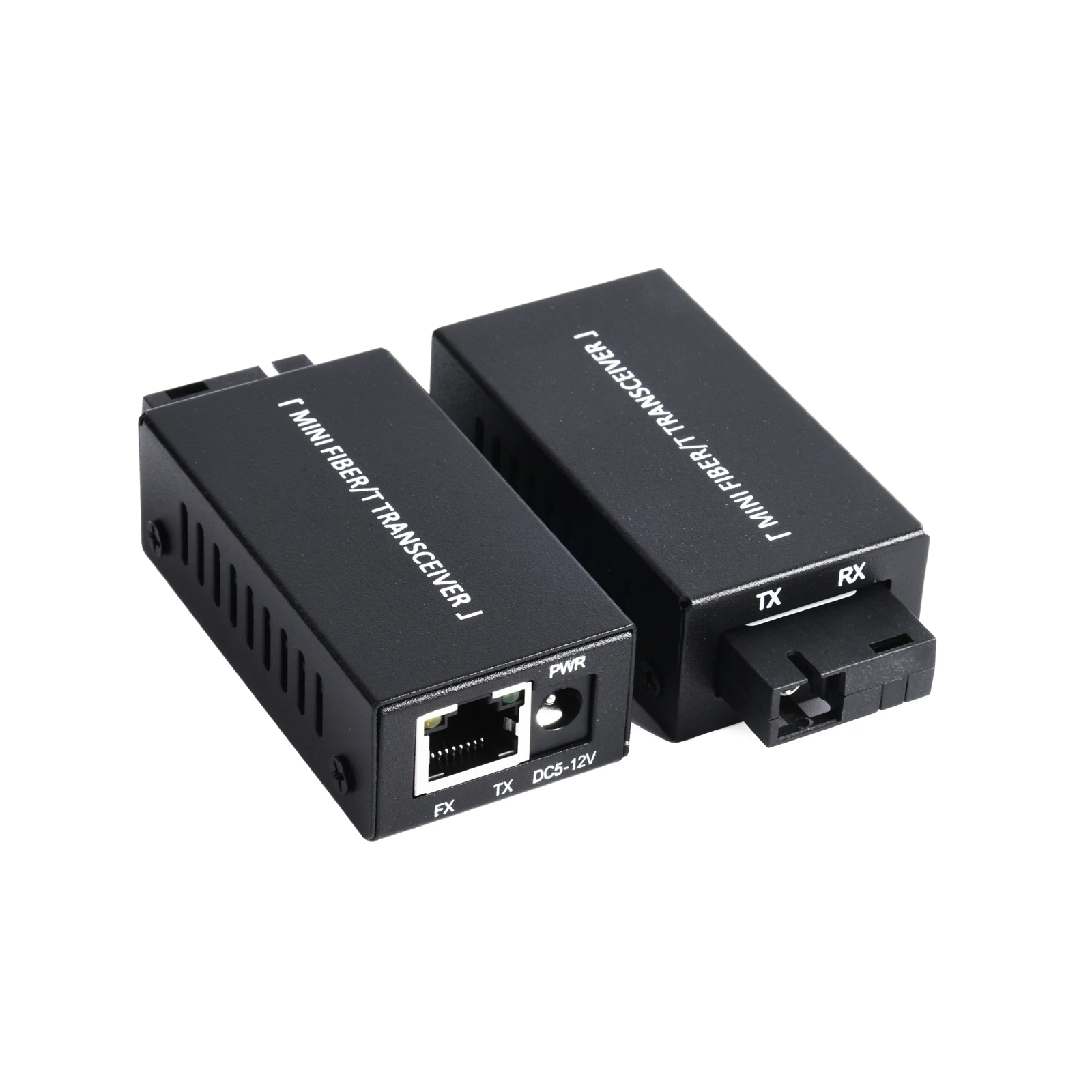 Mini Gigabit Fiber Media Converter 1 Paar 100/1000Mbps Fiber Transceiver Sc Naar Rj45 Ethernet Switch 20Km Met Power Adapter