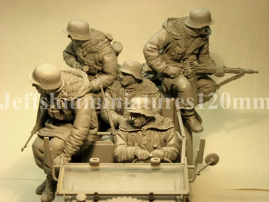 1/16  Miniature  military Army Assault Combat Team 5 Person Resin Figure Soldier Model Kit Unassembled Unpainted Free Shipping