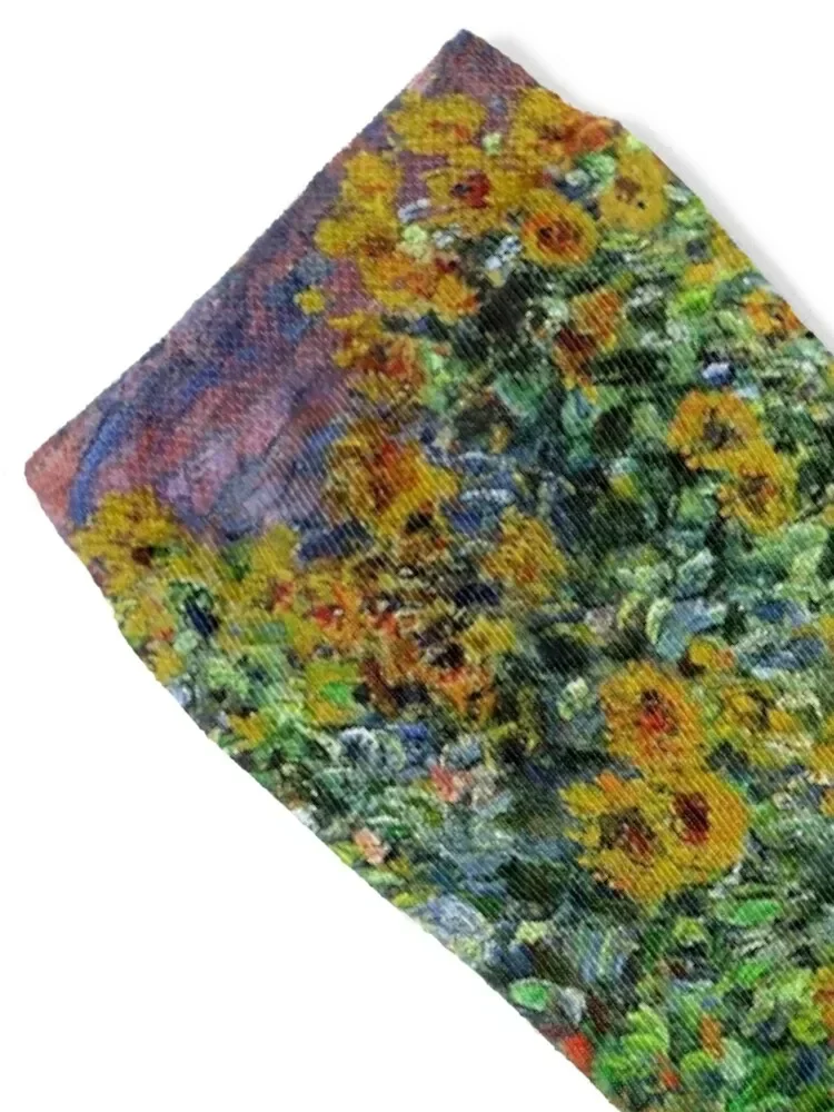 Claude Monet - Monet's ,Sunflowers Garden In Monet's Garden At Giverny by Claude Monet Socks sport heated Women's Socks Men's