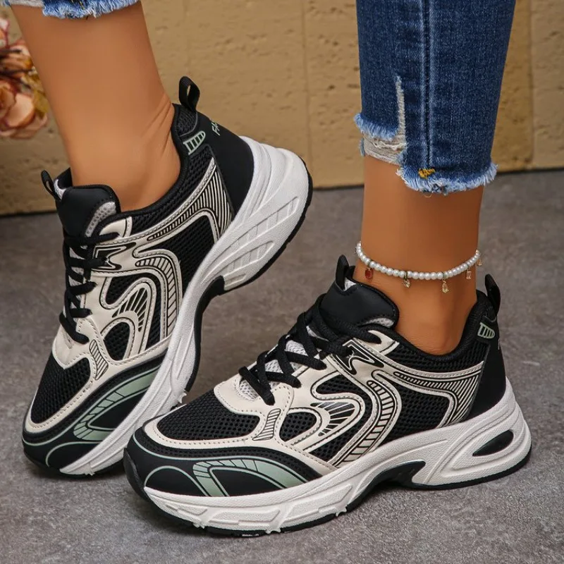 2026 Summer New Women's Dad Sneakers - Breathable Mesh Small-Design Casual All-Match Sports Shoes image 2
