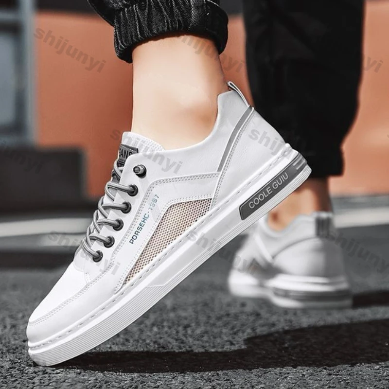 

Дышащая белая обувь, лето 2026, новые модные дешевые легкие нескользящие кроссовки на платформе, удобные повседневные туфли на плоской подошве со шнуровкой