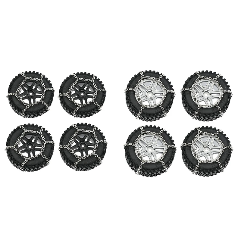 For MN86S MN86KS MN86 MN86K MN G500 4Pcs Metal Wheel Tires With Snow Chain Tyre Sponge 1/12 RC Car Upgrade Parts