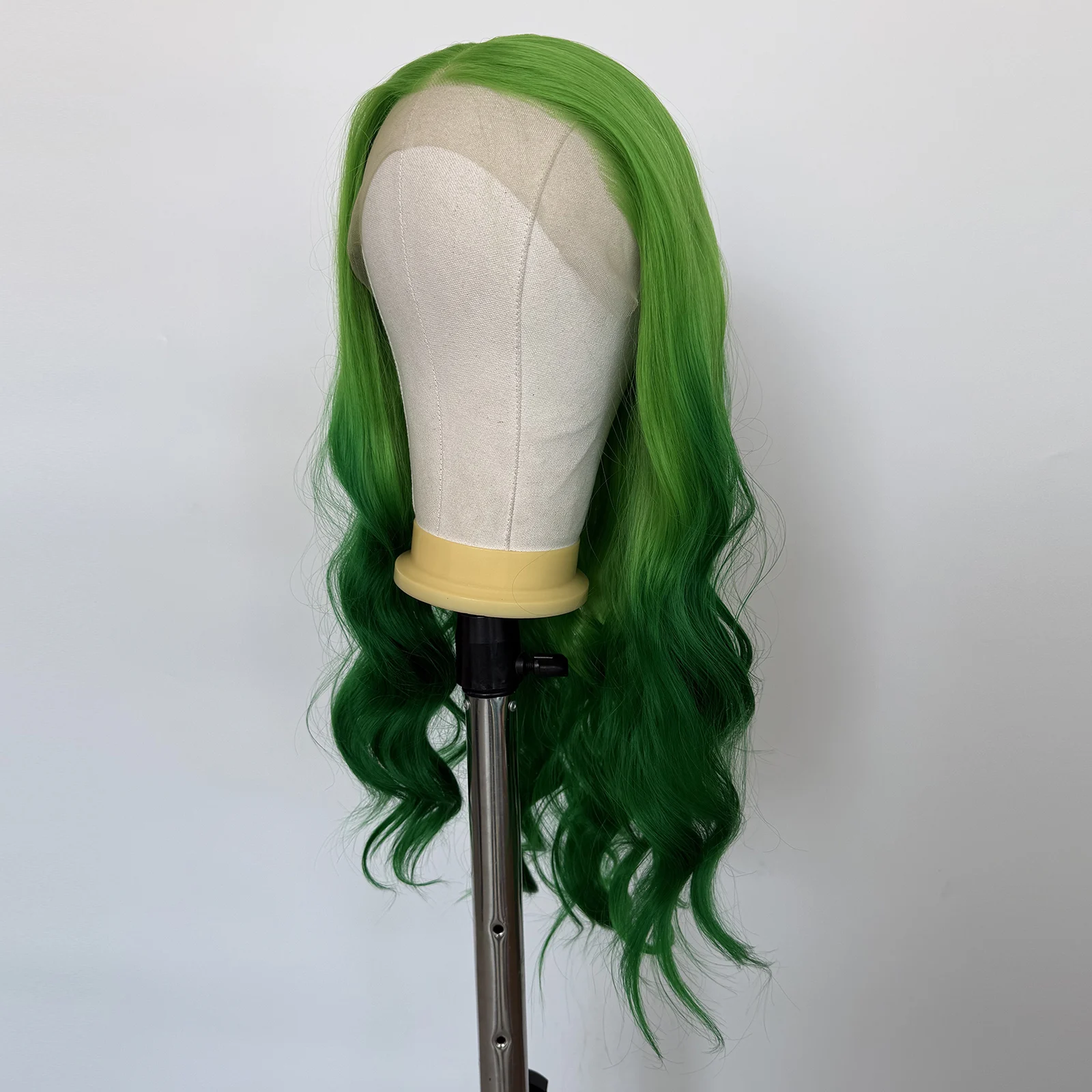 أومبير الأخضر طويل الجسم موجة شعر مستعار الاصطناعية 13X4 الدانتيل شعر مستعار أمامي للنساء مقاومة للحرارة شعري طبيعي ارتداء اليومي تأثيري الباروكات #3